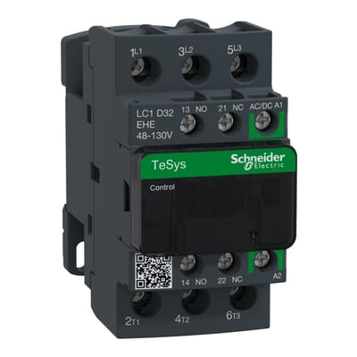 Schneider Electric TeSys D contactor - 3P - <= 440 V - 32 A AC-3 - 48...130 V AC/DC coil LC1D32EHE