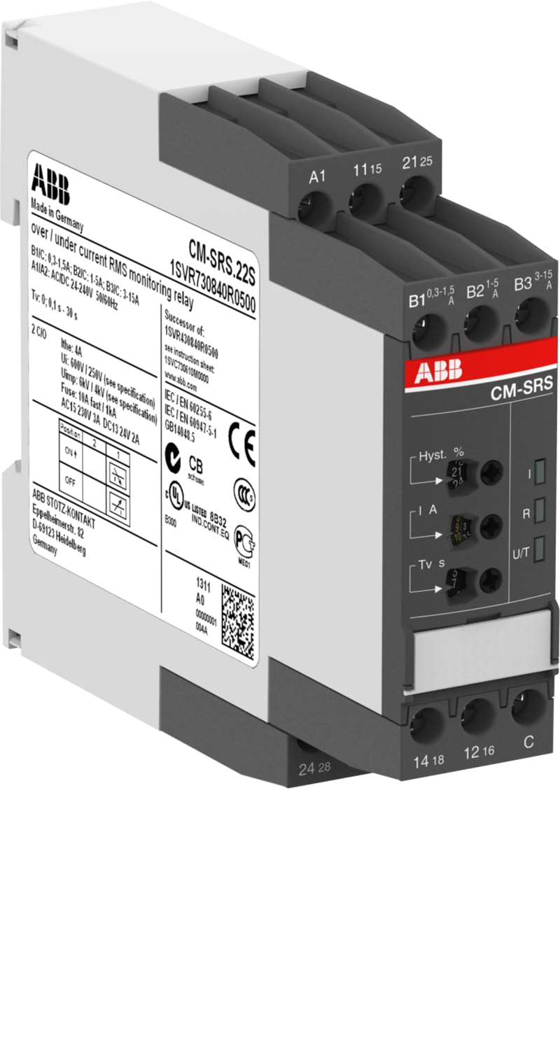 ABB CM-SRS.22S Current Monitoring Relay 2 C/O 220-240 V AC