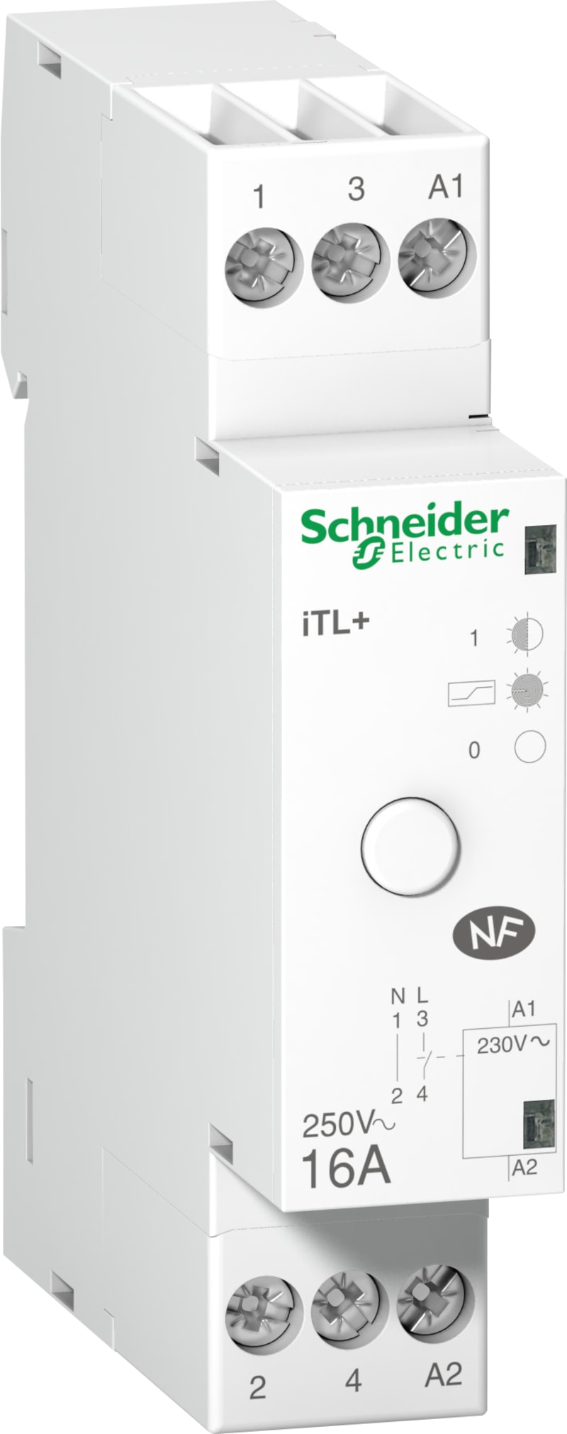 Schneider Electric impulse relay iTL+ - 1P+N - 1NO - 16A - coil 230 VAC 50Hz A9C15032