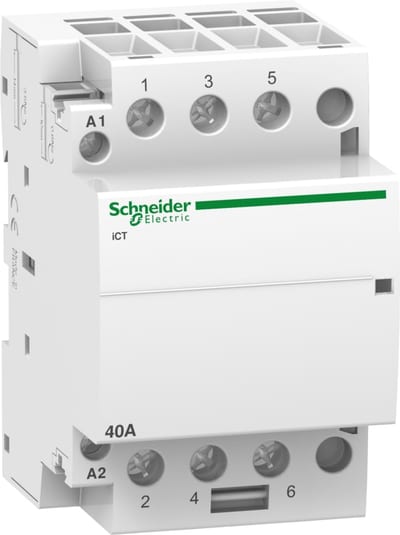 Schneider Electric contactor iCT - 3 poles - 3 NO - 40 A - 220..240 V AC A9C20843