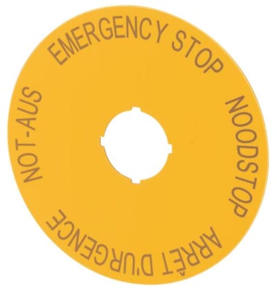Sign, Emergency stop 90mm