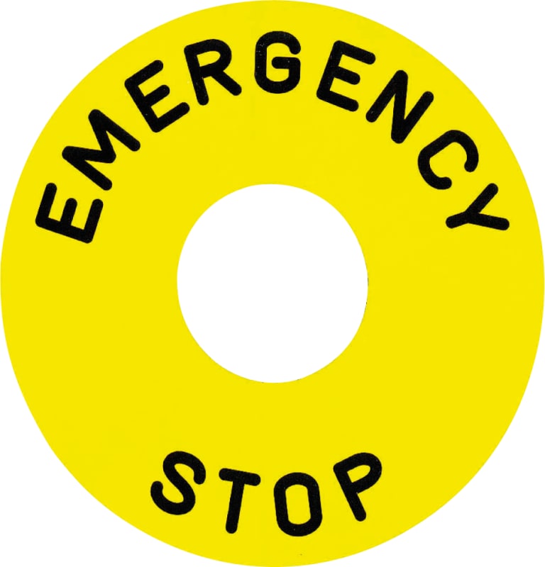 Sign Yellowt Ø60 Emergency STOP (ZB2BY9330)