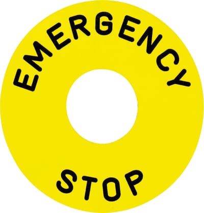 Sign Yellowt Ø60 Emergency STOP