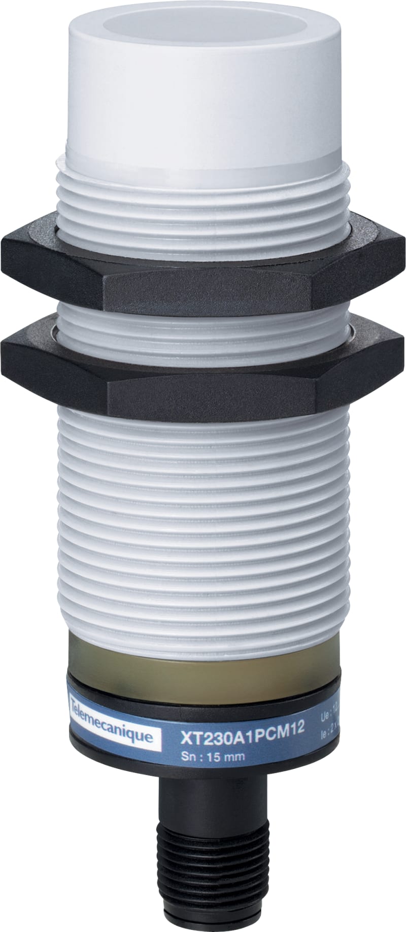 Telemecanique XT230A1PCM12 Capacitive Proximity Sensor Ø30 mm, PNP, complementary NO+NC, M12 connector