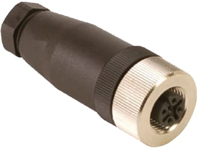 Telemecanique XZCC12FDM50B Field-Wireable Connector, M12, Female, Straight, 5-pin, Metal