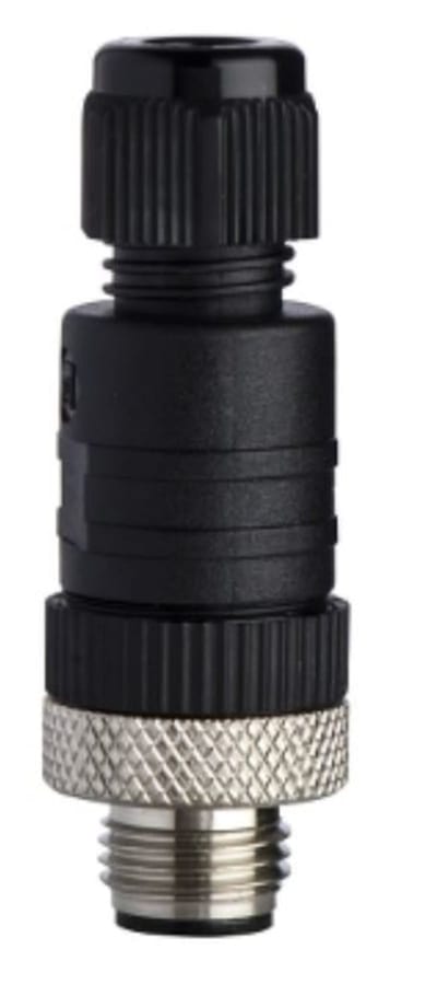 Telemecanique XZCC20MDM30B Field-Wireable Connector, 1/2"-20 UNF, Male, Straight, 3-pin, Metal