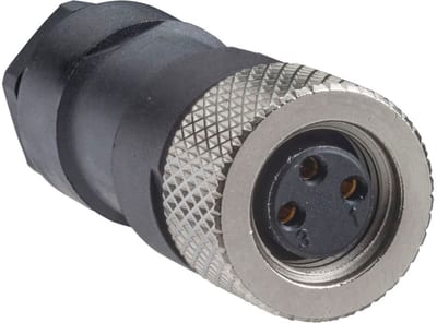 Telemecanique XZCC8FDM30S Field-Wireable Connector, M8, Female, Straight, 3-pin, Metal