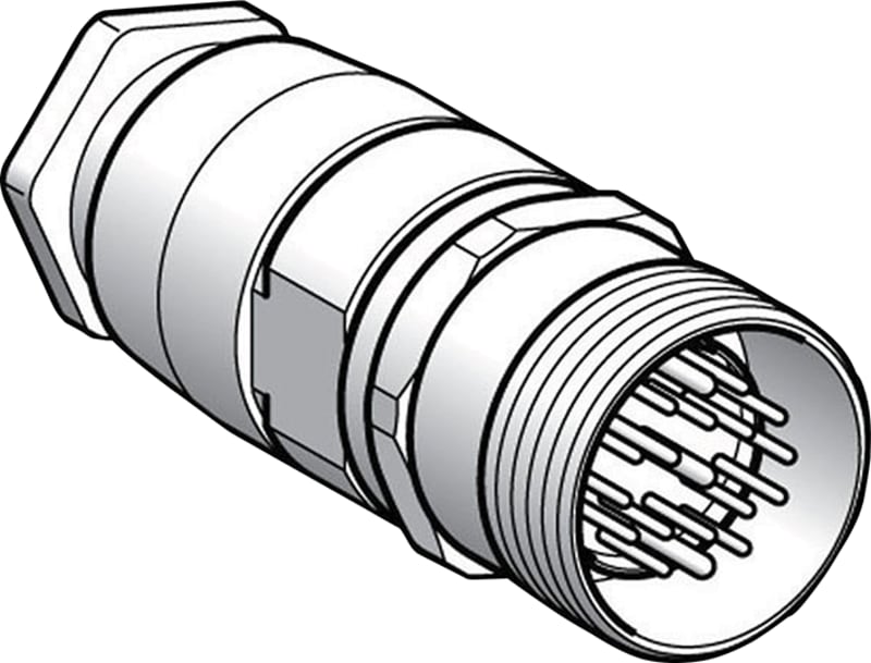 Telemecanique XZCE13P124M Bulkhead Feed-Through Connector, M12 Male, 4-pin