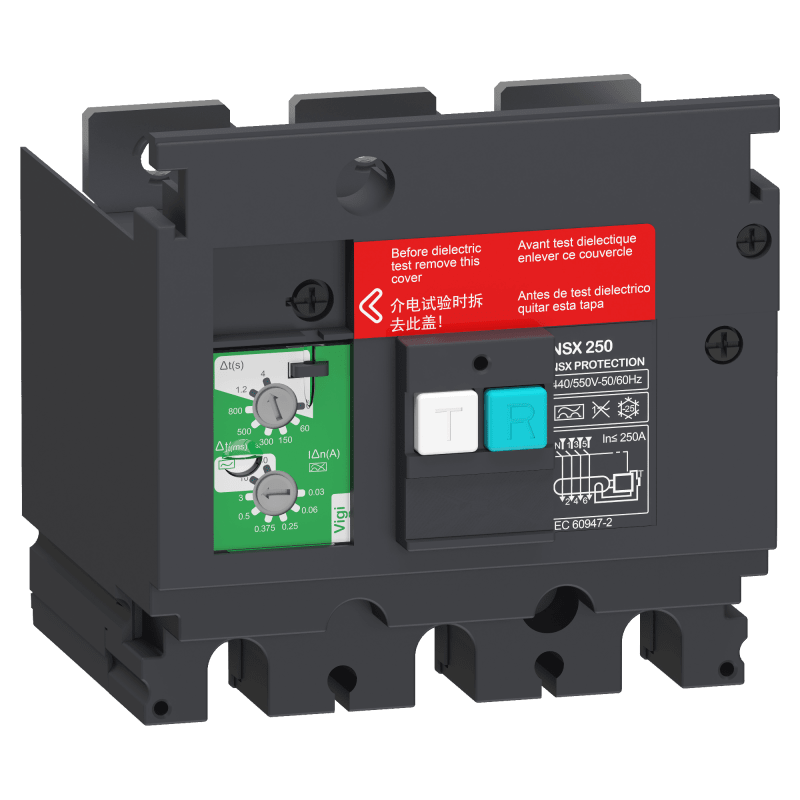 Schneider Electric Earth-leakage VigiPacT add-on protection module, ComPacT NSX 100/160, 200VAC to 440VAC, 30MA to 30A, 3 poles LV429488