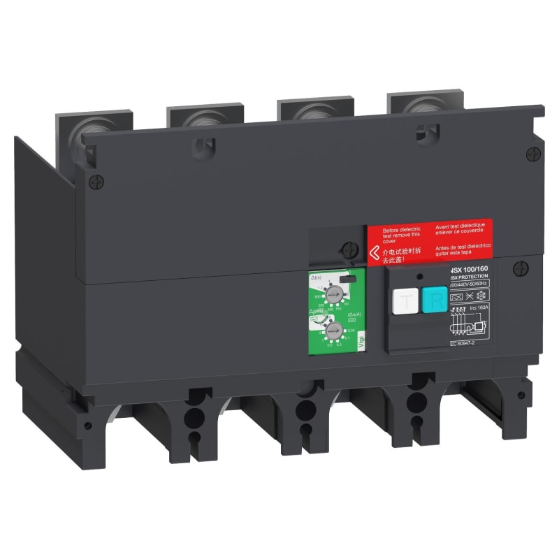 Schneider Electric Earth-leakage VigiPacT add-on protection module, ComPacT NSX 100/160, 200VAC to 440VAC, 30MA to 30A, 4 poles LV429489