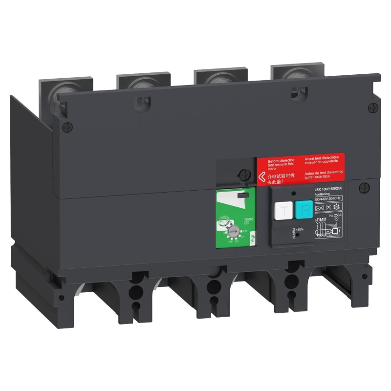 Schneider Electric Earth-leakage VigiPacT add-on alarm module, ComPacT NSX 100/160/250, 200VAC to 440VAC, 30MA to 30A, 4 poles LV429499