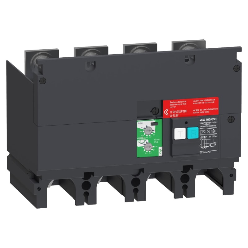 Schneider Electric Earth-leakage VigiPacT add-on protection module, ComPacT NSX 400/630, 200VAC to 440VAC, 30MA to 30A, 4 poles LV432465