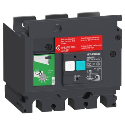 Schneider Electric Earth-leakage VigiPacT add-on alarm module, ComPacT NSX 400/630, 200VAC to 440VAC, 30MA to 30A, 3 poles LV432469