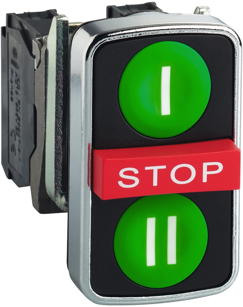 Triple Push Button, Complete, Harmony XB4 (XB4BA731327)