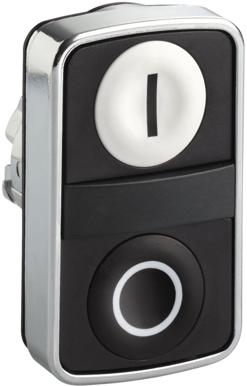 Double push button black kn. in + 0 h+s (ZB4BA7121)