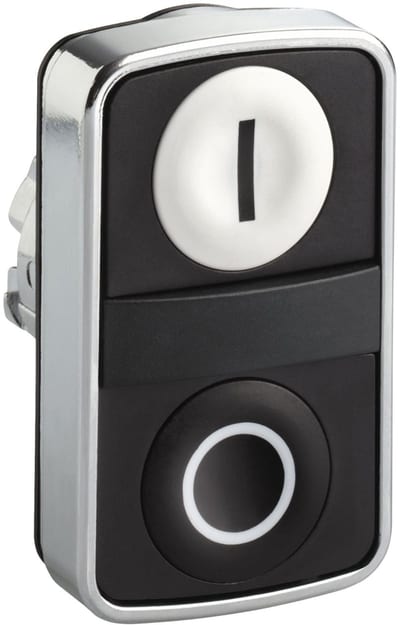 Double push button black kn. in + 0 h+s (ZB4BA7121)