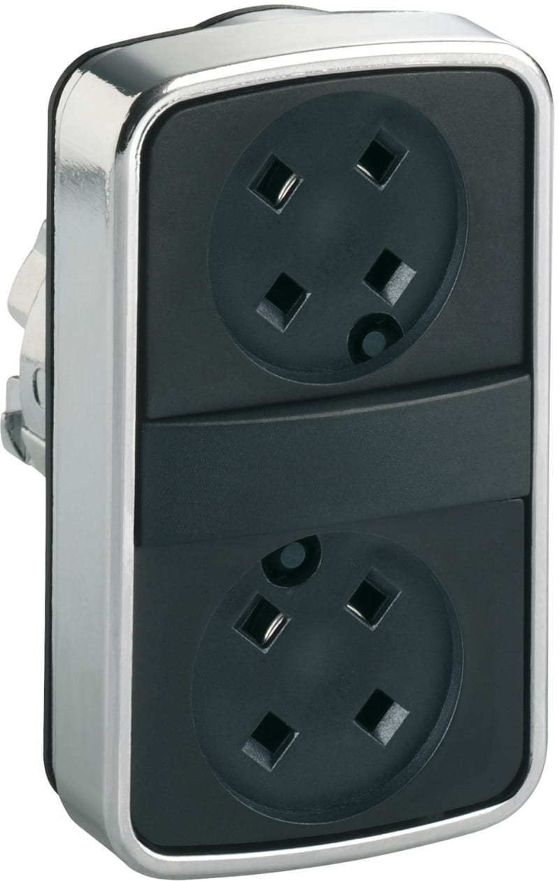 Double push button black kn.without cap (ZB4BA79)