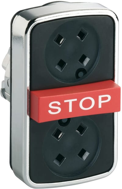 Triple.push button without cap,with STO (ZB4BA791)
