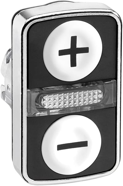DOUBLE PUSH BUTTON for LIGHT Black KN + - (ZB4BW7A1715)