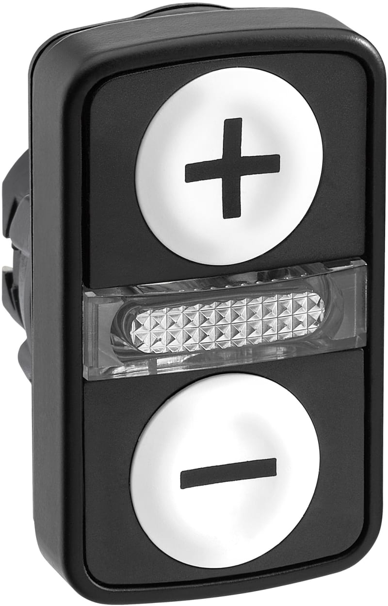 DOUBLE PUSH BUTTON for LIGHT Black KN + - (ZB5AW7A1715)