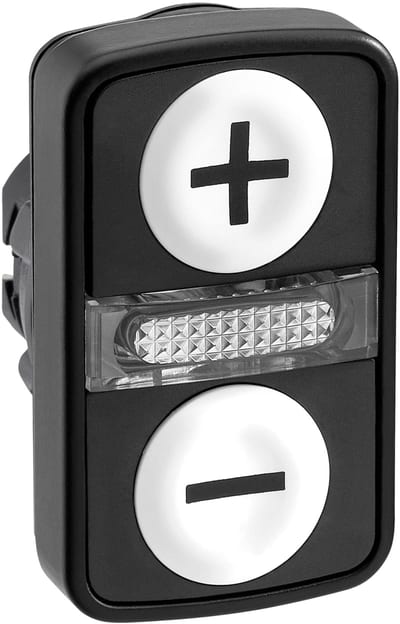 DOUBLE PUSH BUTTON for LIGHT Black KN + - (ZB5AW7A1715)