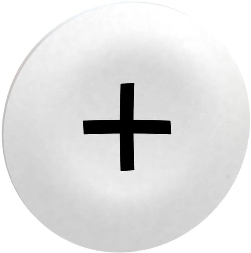 PUSH-BUTTON.CAP White MRK Black + (ZBA7138)