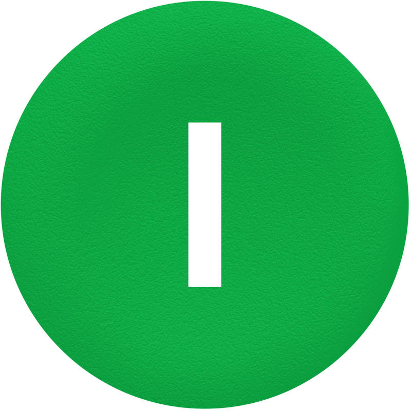 Push-button cap, green, marked white (ZBA7331)