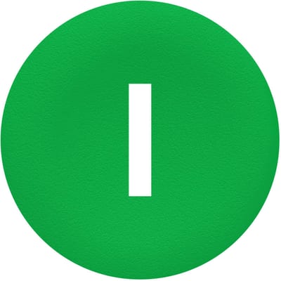 Push-button cap, green, marked white (ZBA7331)