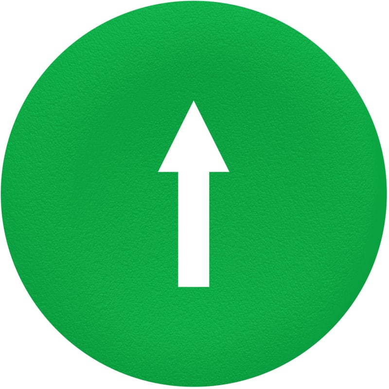 Push-button cap, green, marked white (ZBA7335)