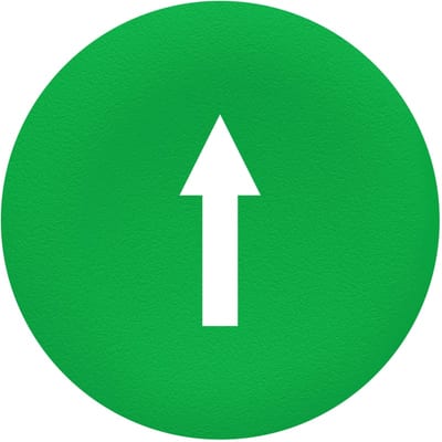 Push-button cap, green, marked white (ZBA7335)