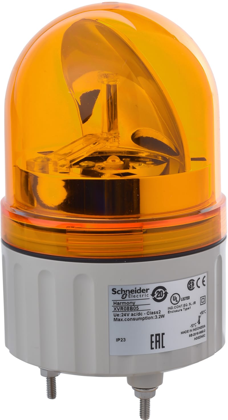 Schneider Electric 84mm Rotating Mirror Orange 24VAC-DC XVR08B05