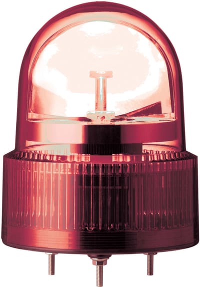 Schneider Electric Prewired rotating mirror beacon, Harmony XVR, 120 mm, red, without buzzer, 24 V AC DC XVR12B04