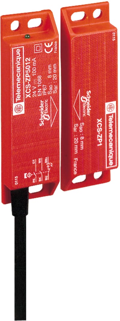 Telemecanique XCSDMP5012 Magnetic Safety Switch, 2 NO + 1 NC, 2 m cable