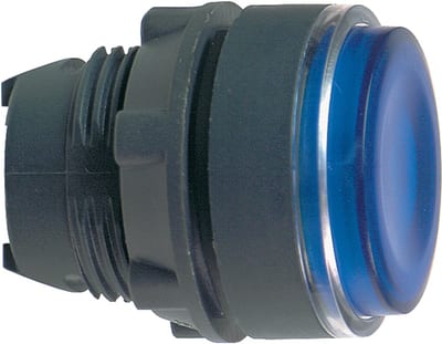 Push-button blue transp.f/label