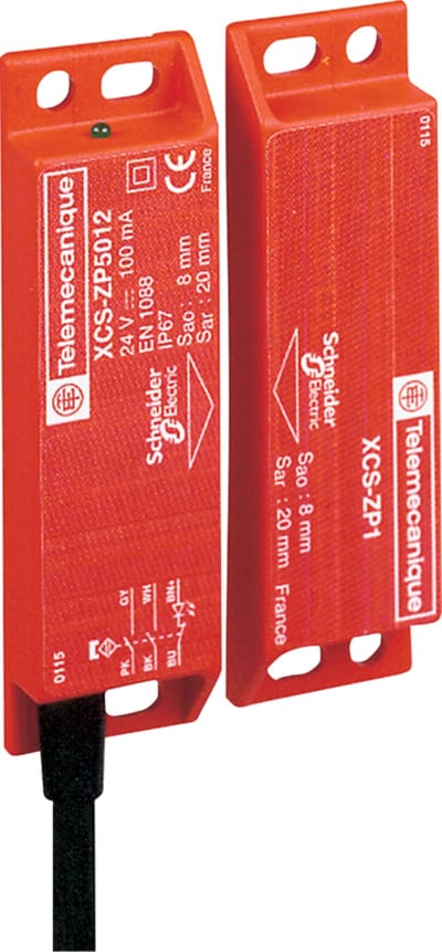 Telemecanique XCSDMP501L01M12 Coded Magnetic Safety Switch, 2NC1NO, LED, M12 connector