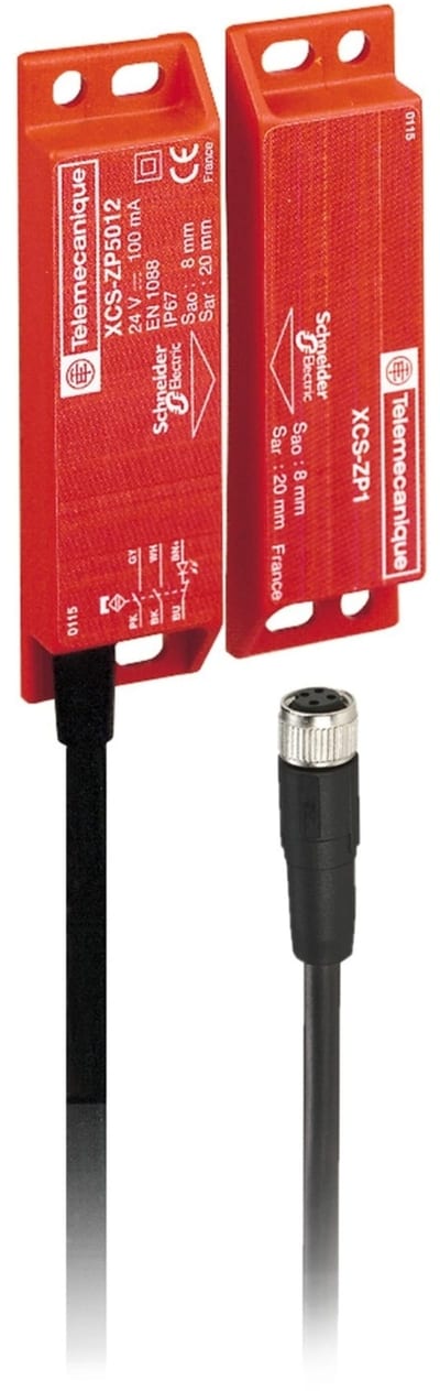 Telemecanique XCSDMP791L01M12 Magnetic Safety Switch, 01 m cable, with LED