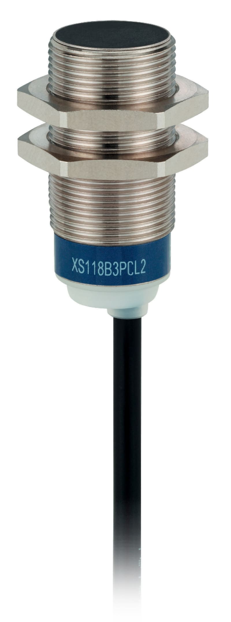 Telemecanique OsiSense XS118B3PCL2 Inductive Proximity Sensor — M18 barrel, Sn 8 mm, PNP, NO, pre-wired cable (2 m)