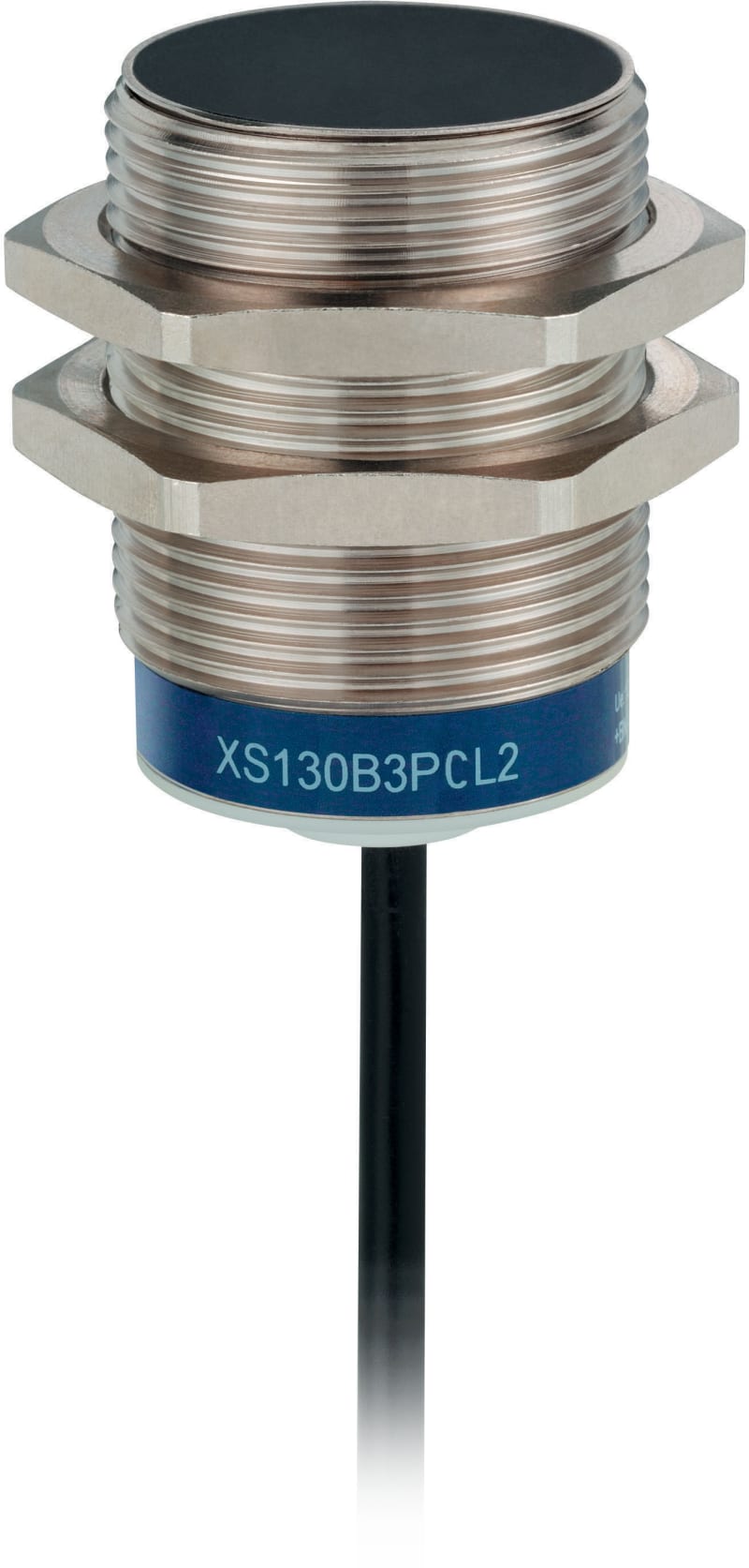 Telemecanique OsiSense XS130B3PCL2 Inductive Proximity Sensor — M30 barrel, Sn 15 mm, PNP, NO, pre-wired cable (2 m)