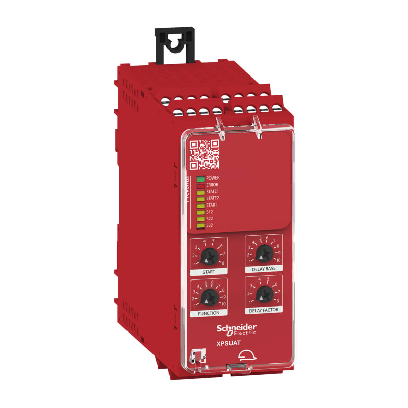 Schneider Electric Preventa module CAT.4 features XPSUAK + delayed outputs 48-240VAC/dc screw XPSUAT33A3AP