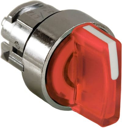 Schneider Electric ZB4BK1543 Illuminated Selector Switch Head 3-Position Spring-Return Red