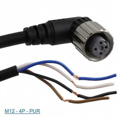 Telemecanique XZCRV1512041C5 Sensor Cable, M12 to M12, PVC, 5 m