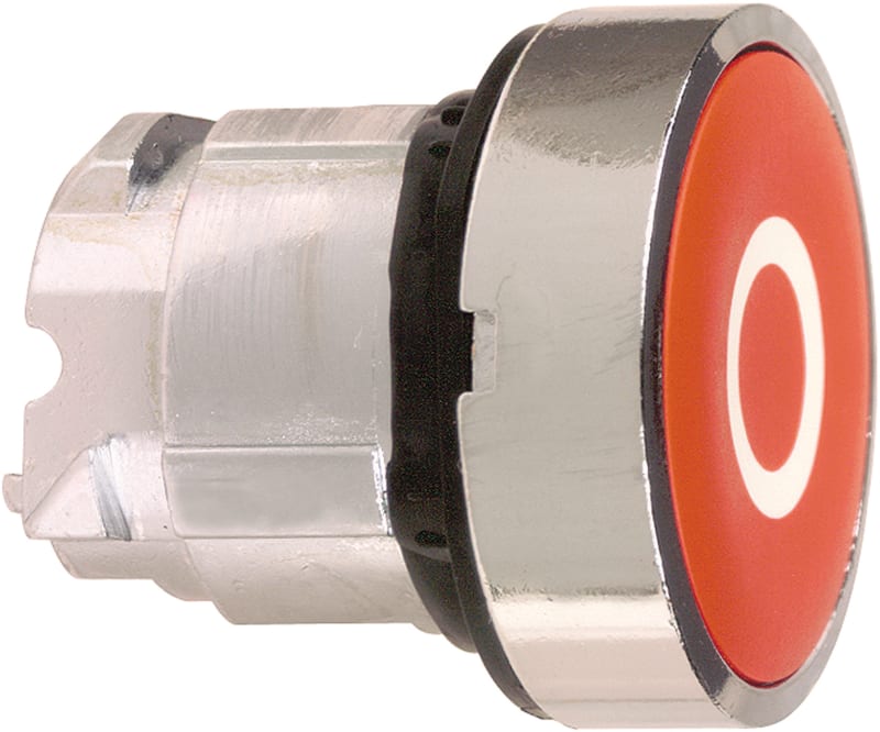 Schneider Electric ZB4BA432 red flush pushbutton head Ø22 spring return "O
