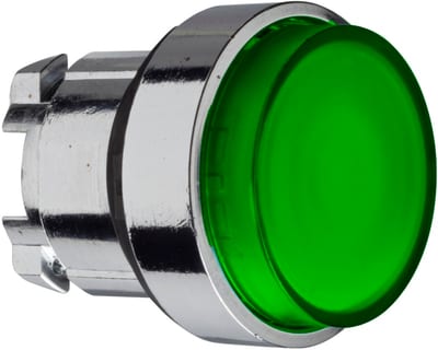Illuminated push-button head, push/push, green