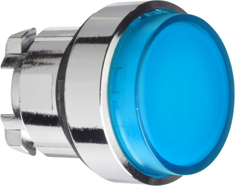 Schneider Electric Harmony XB4 Illuminated Push-Push Head, Projecting, Blue LED (ZB4BH63)