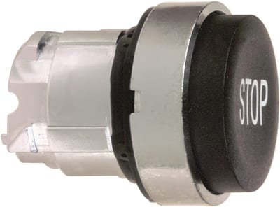 Schneider Electric Harmony ZB4BL234 Projecting Push-Button Head, Black, STOP