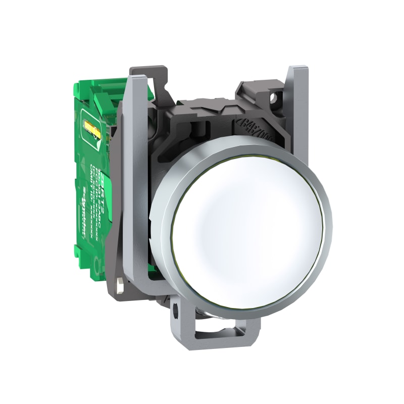Schneider Electric Wireless and batteryless transmitter, Harmony XB5R, push button, metal, white, 22mm, spring return ZB4RTA1