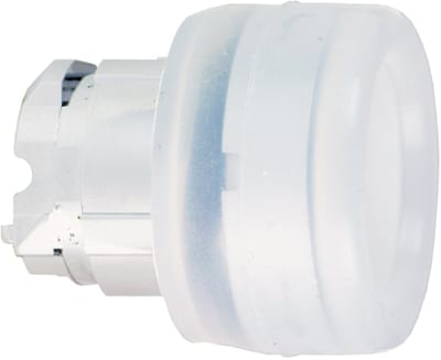 Schneider Electric ZB4BP1 Harmony XB4 Push-Button Head — Ø22 mm, White, projecting, spring return, non-illuminated, metal bezel, booted