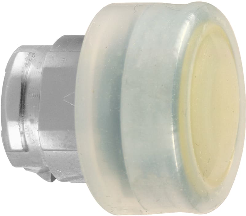 Schneider Electric ZB4BP5 Harmony XB4 Push-Button Head — Ø22 mm, Yellow, projecting, spring return, non-illuminated, metal bezel, booted