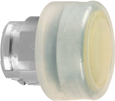 Schneider Electric ZB4BP5 Harmony XB4 Push-Button Head — Ø22 mm, Yellow, projecting, spring return, non-illuminated, metal bezel, booted