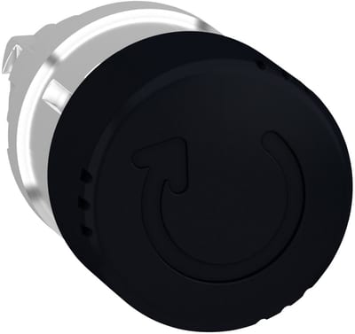Mushroom Head Push/turn Black Ø30mm